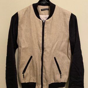 Lightweight Black/Cream Bomber Jacket XS